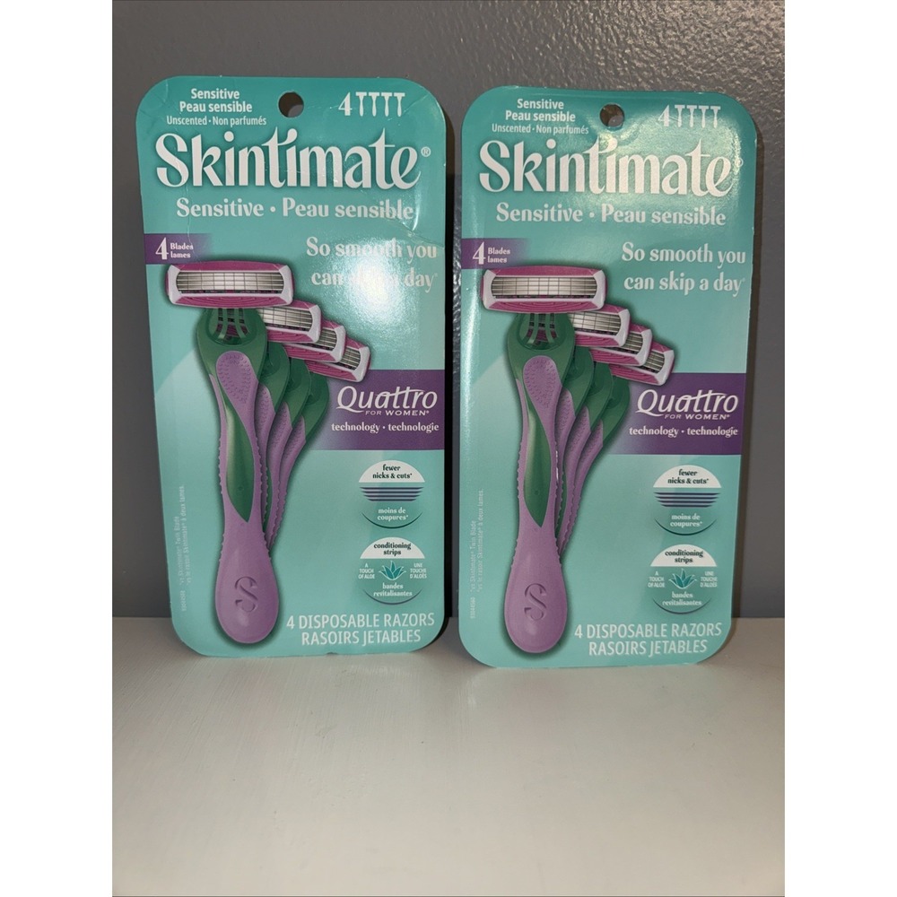 2 Pc Skintimate Razors Sensitive Skin‎ Unscented Aloe Disposable 4ct (A4)